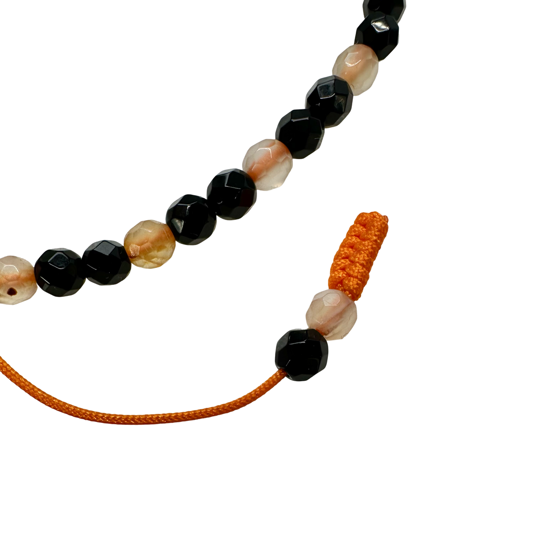Onyx and carnelian anklets
