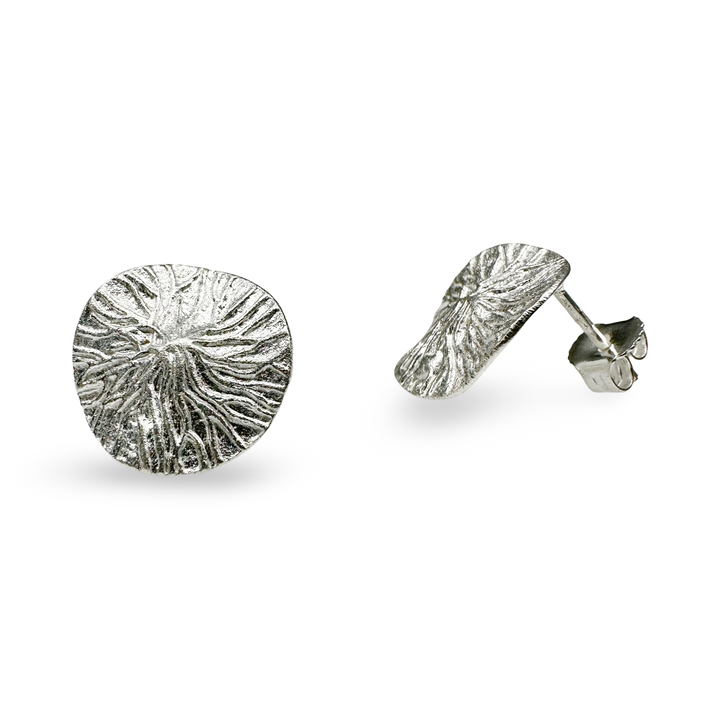 Eleganter Blatt-Ohrstecker aus Silber