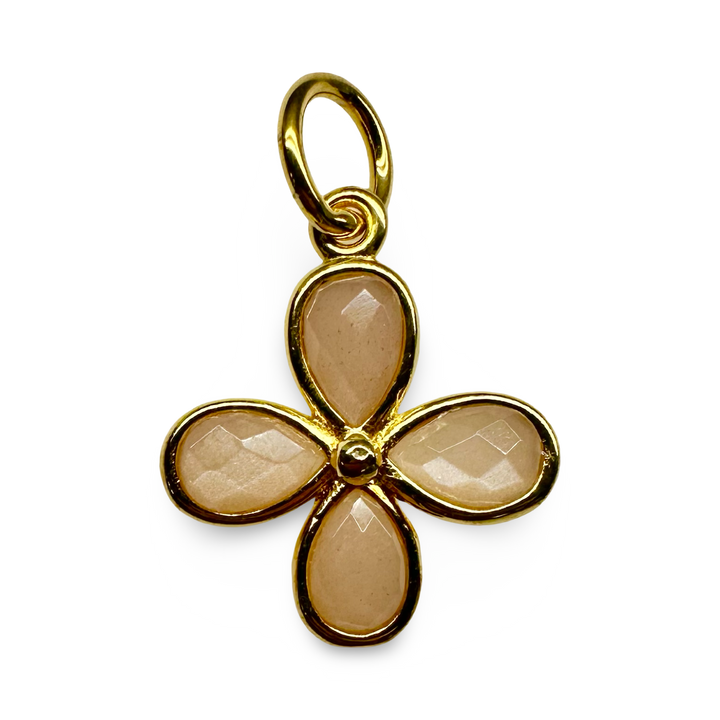 Orange moonstone pendant, silver or gold-plated silver