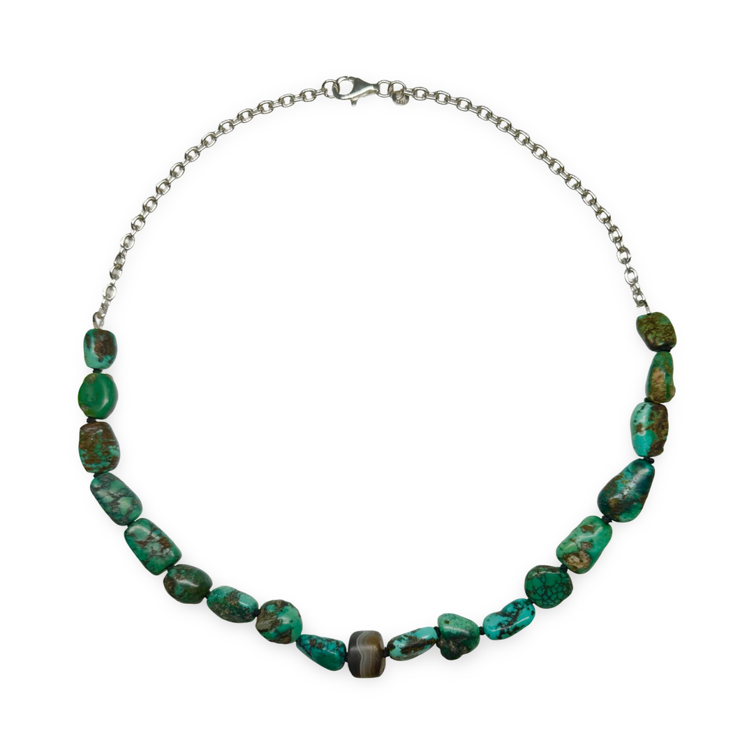 Collana con turchese antico e Chung Dzi