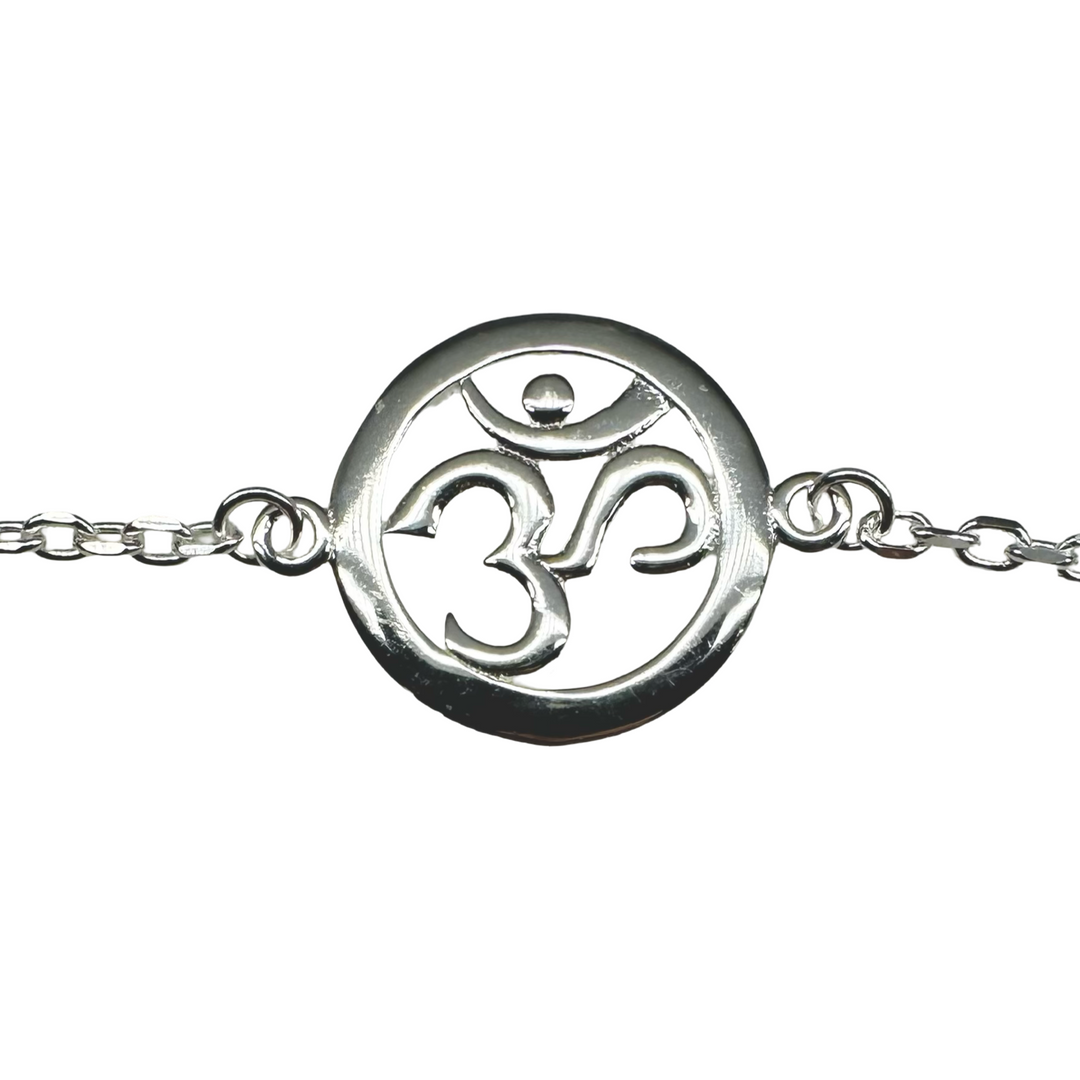 Zierliche Silber-Armkette mit OM ॐ