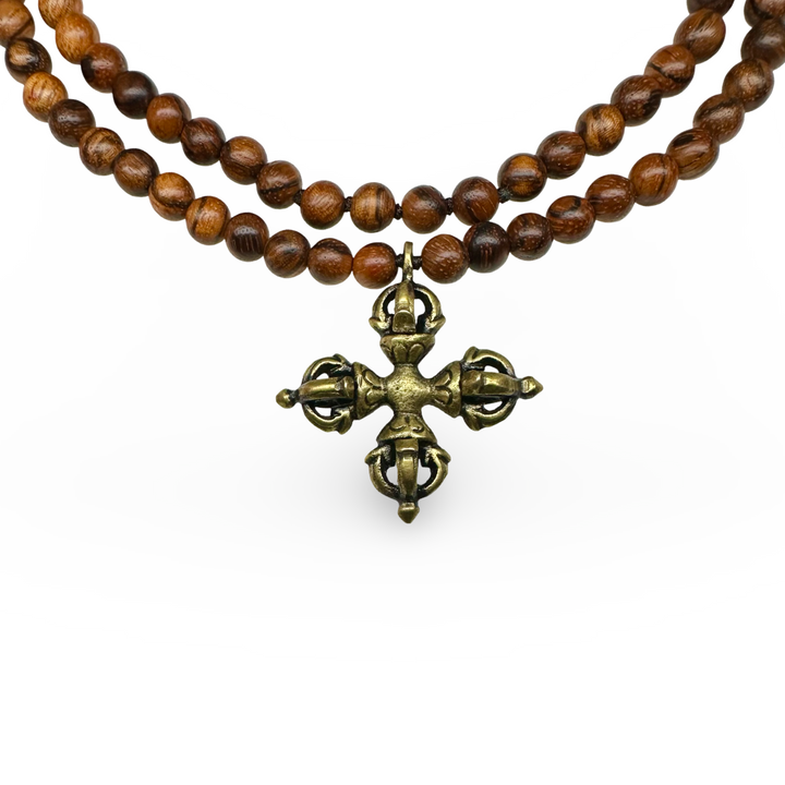 Mala in palissandro con doppio vajra