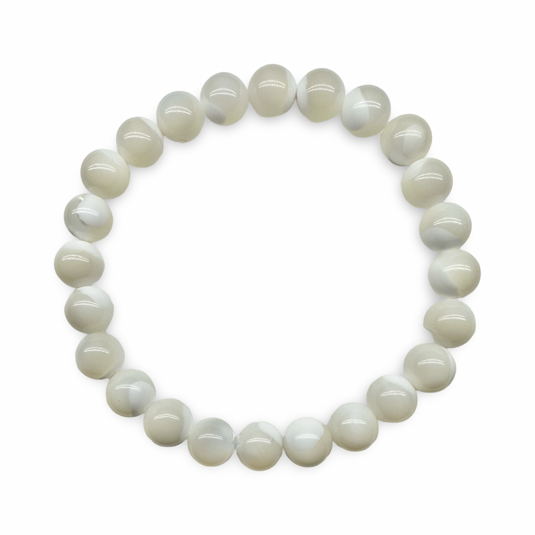Mother-of-pearl mala bracelet (Ø 8 mm)