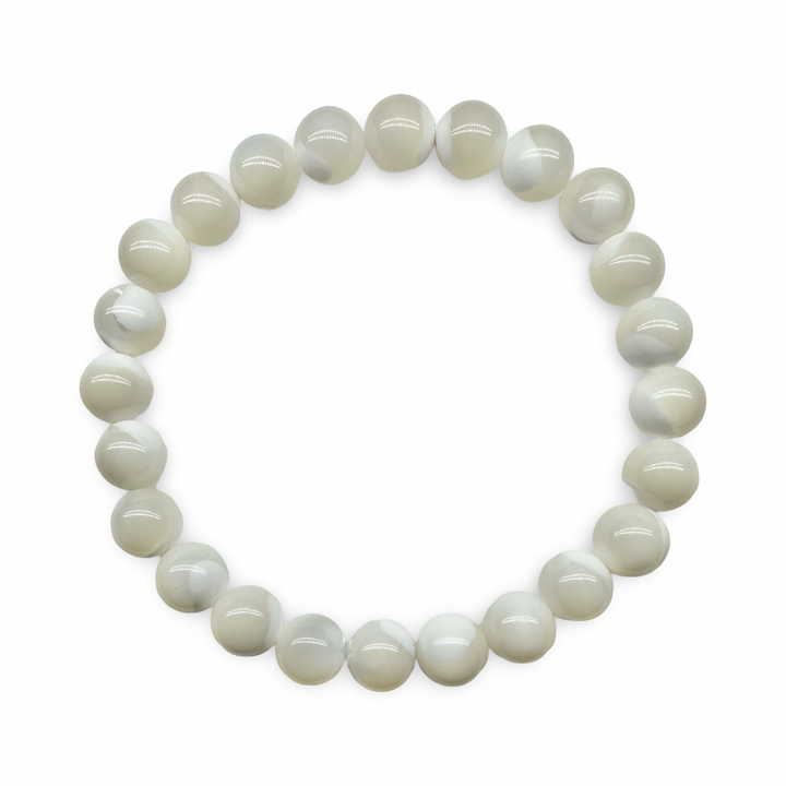 Mother-of-pearl mala bracelet (Ø 8 mm)