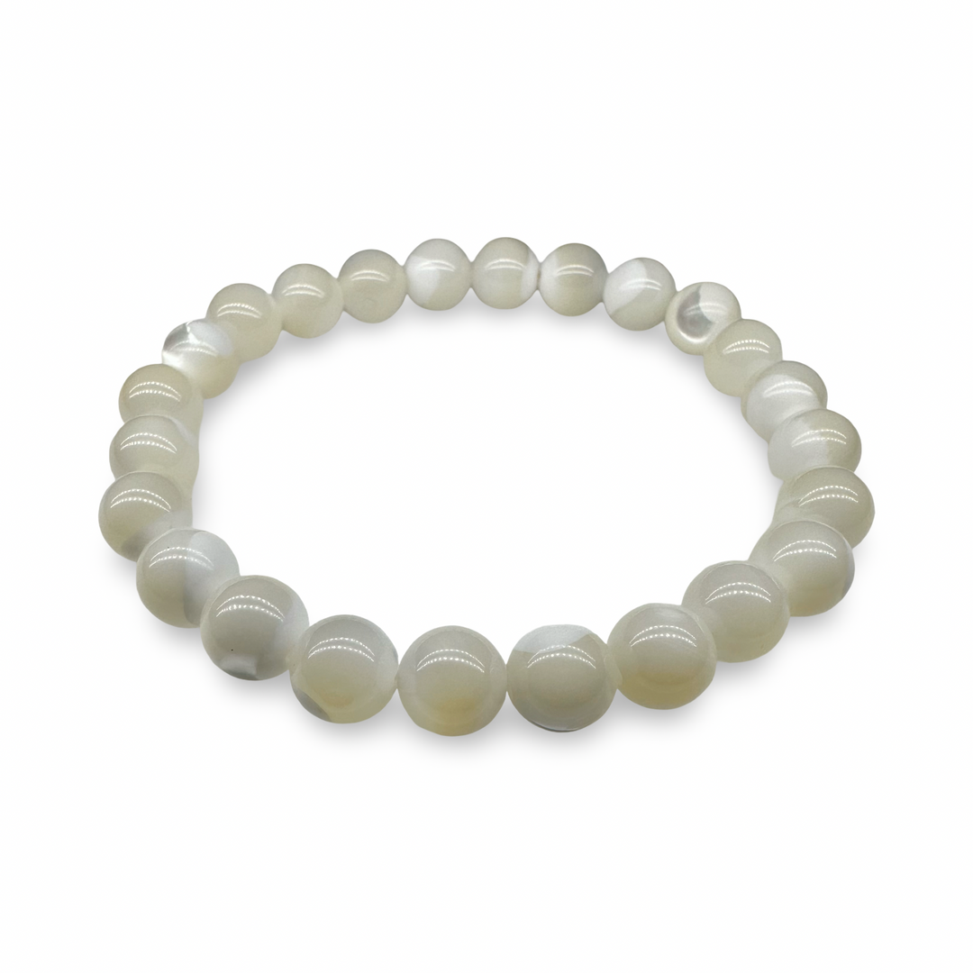 Mother-of-pearl mala bracelet (Ø 8 mm)