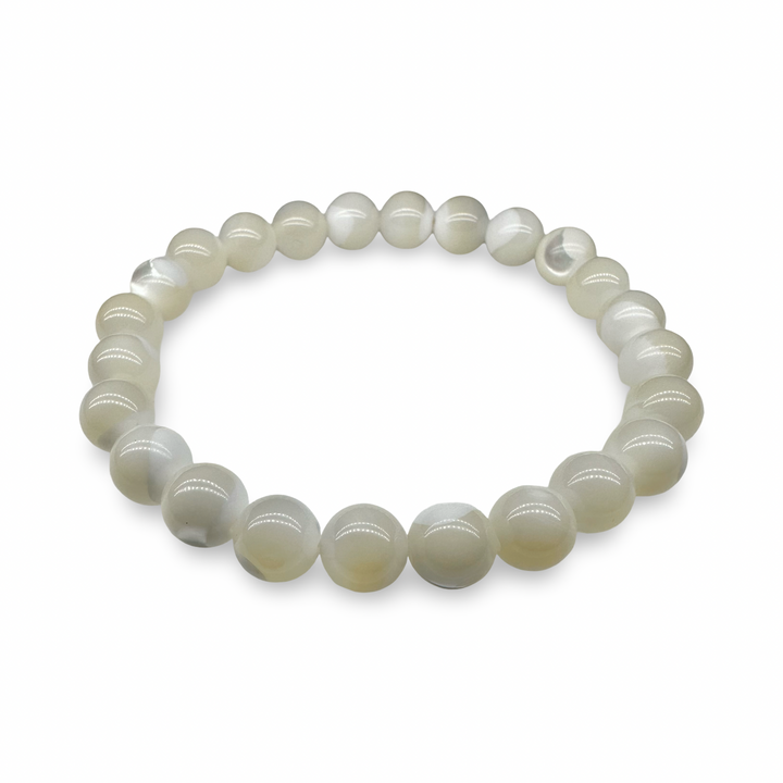 Mother-of-pearl mala bracelet (Ø 8 mm)