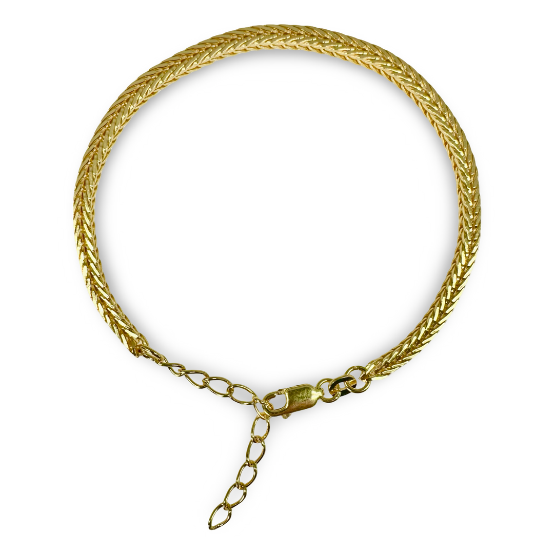 Zierliches verstellbares Schlangenarmband aus vergoldetem Silber (3 mm)