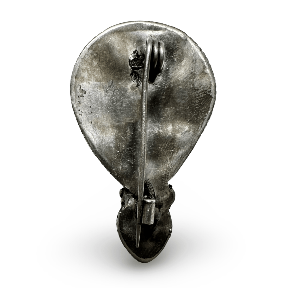 Ältere Silber - Brosche mit Türkis - Atelier Tibet