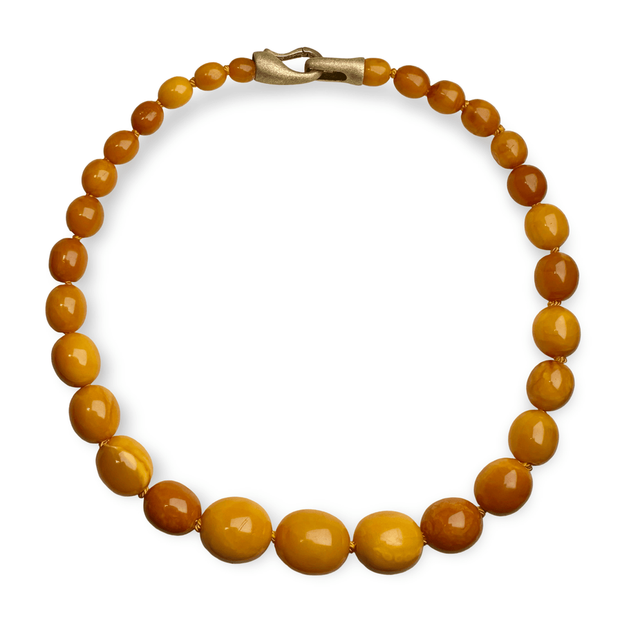 Antike Butterscotch Bernstein - Kette - Atelier Tibet