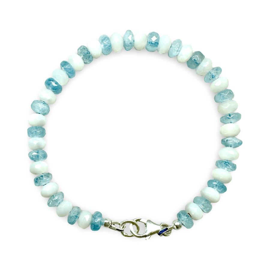 Armband aus Aquamarin und Perlmutt - Atelier Tibet