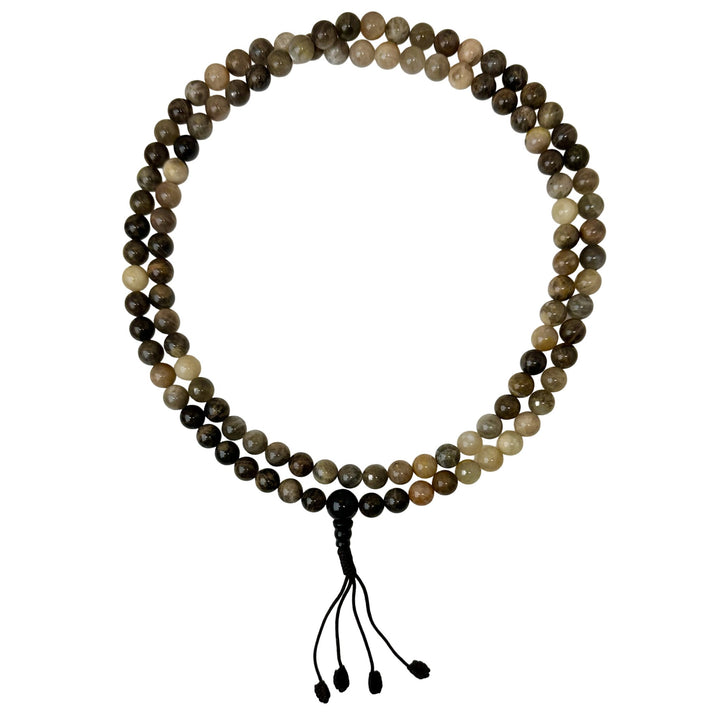 Brauner Mondstein Mala Gebetskette - Atelier Tibet