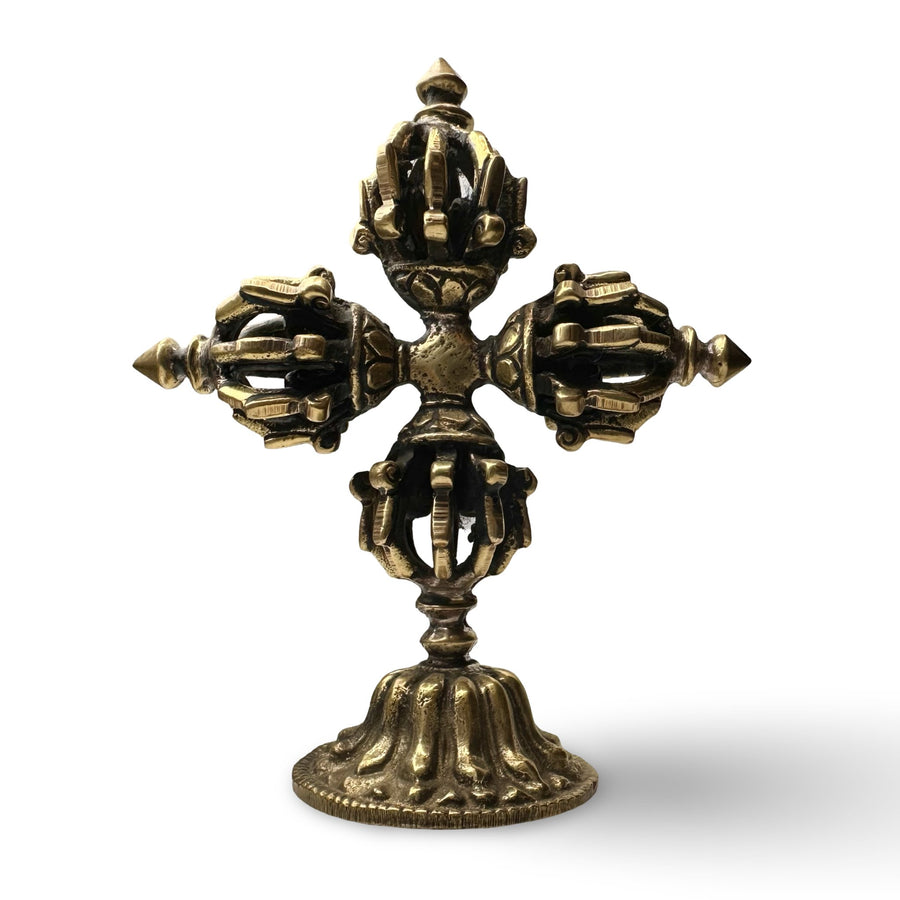 Doppel Dorje / Vajra mit Standfuss - Atelier Tibet