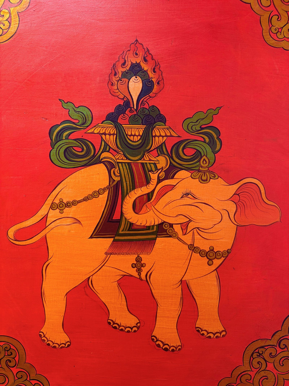 Elefant mit Juwelen, Möbelmalerei von Jamyang