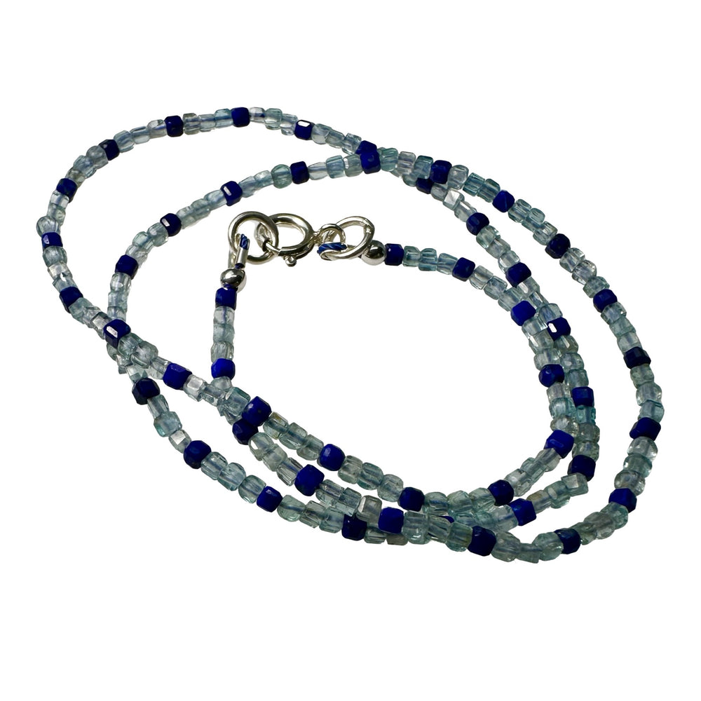 Feine Apatit und Lapis - Halskette - Atelier Tibet