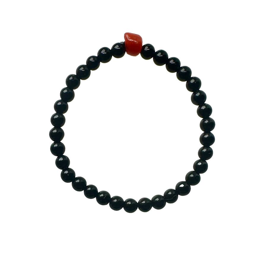 Feiner Onyx Perlen Fingerring - Atelier Tibet
