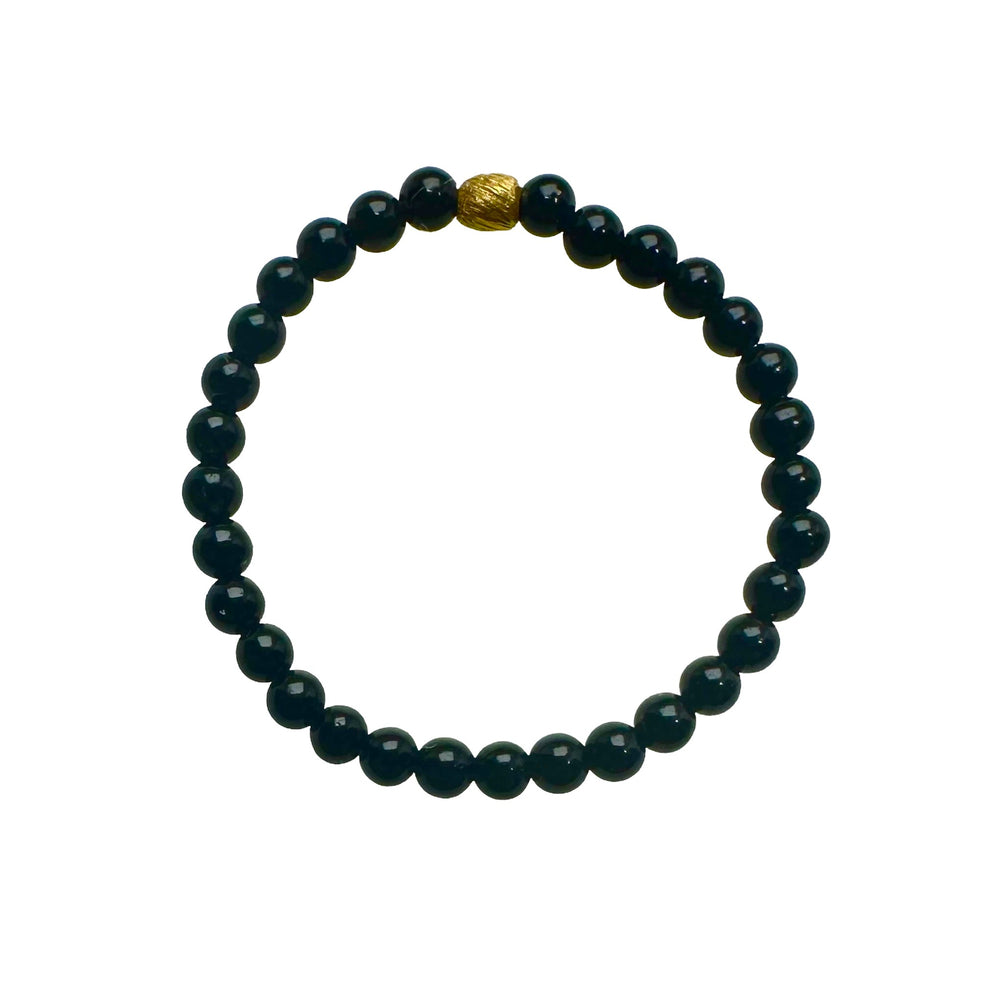 Feiner Onyx Perlen Fingerring - Atelier Tibet