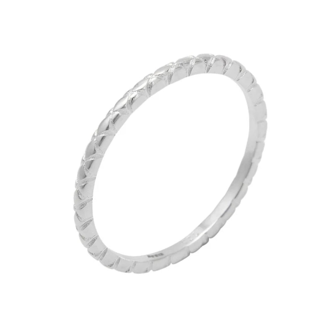Feiner Silber-Ring mit Wabenmuster - Atelier Tibet