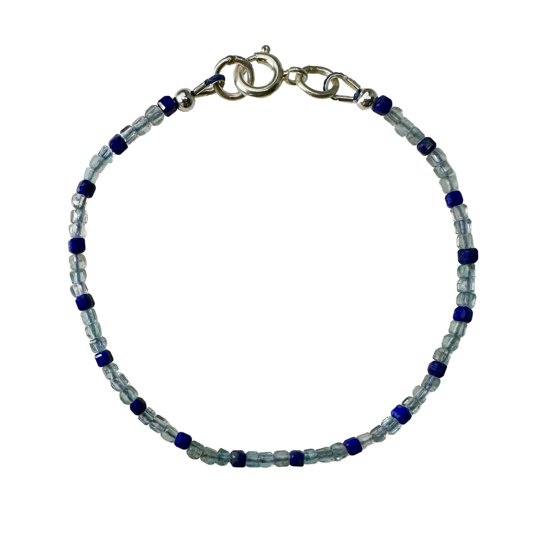 Feines Mala - Armband mit Apatit - und Lapis - Perlen - Atelier Tibet