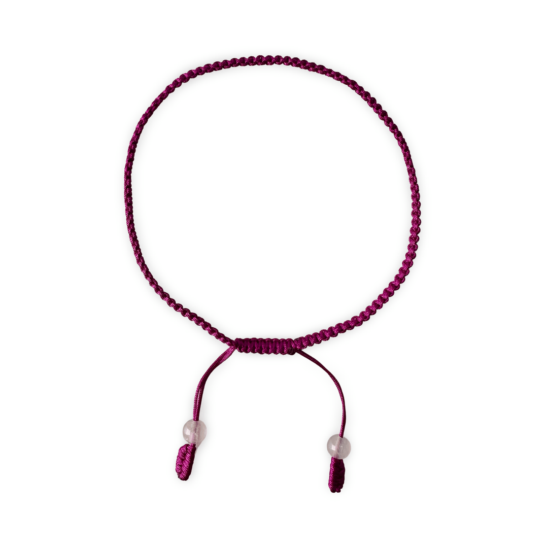 Fuchsiafarbiges handgeknüpftes Armband - Atelier Tibet