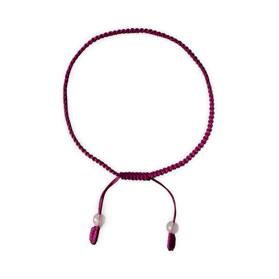 Fuchsiafarbiges handgeknüpftes Armband - Atelier Tibet