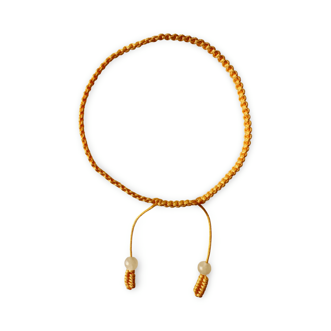 Goldgelbes handgeknüpftes Armband - Atelier Tibet