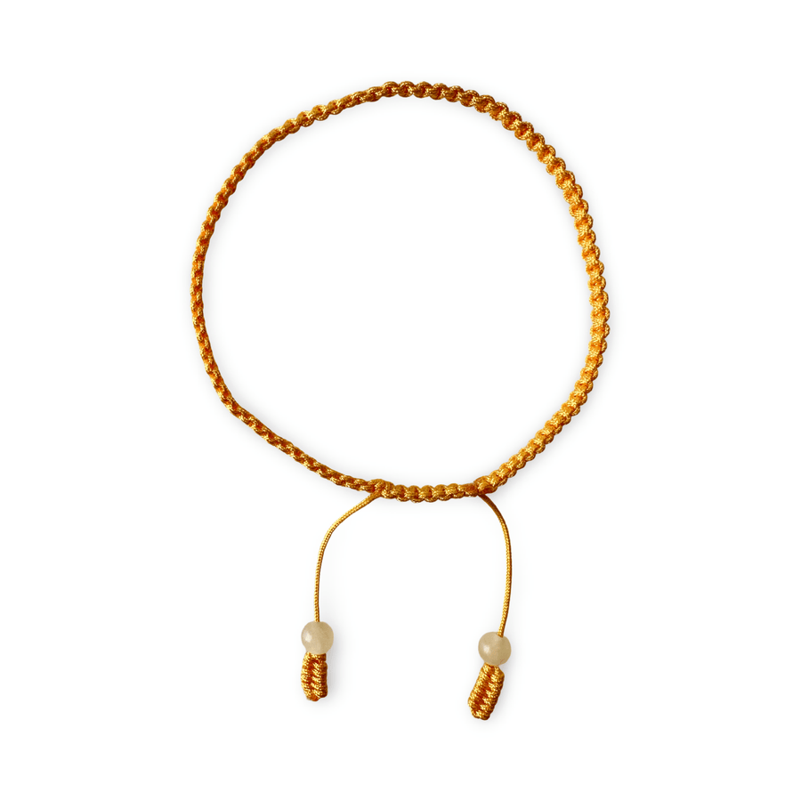 Goldgelbes handgeknüpftes Armband - Atelier Tibet