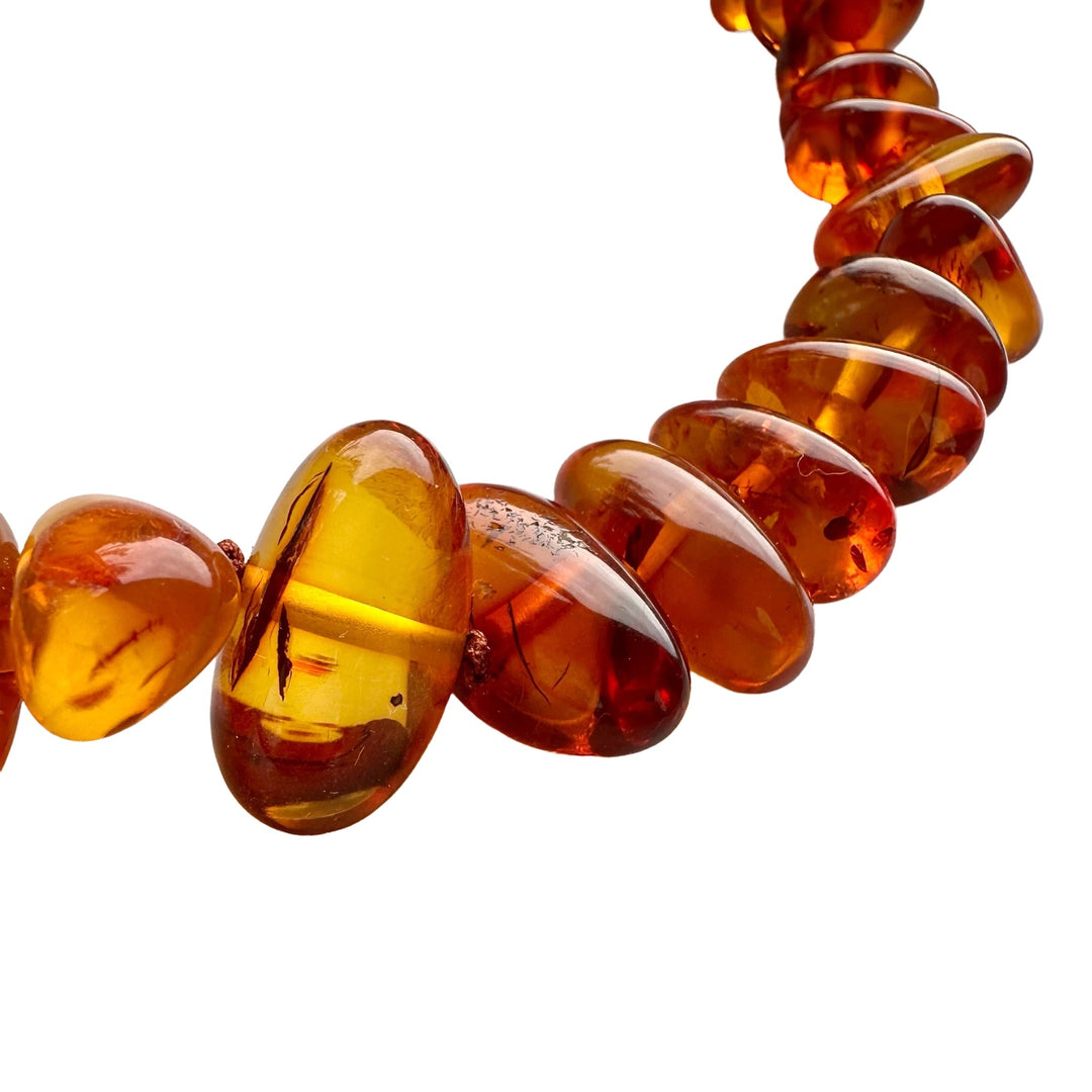 Grosse Bernstein-Kette mit schönem Cognac-Farbton - Atelier Tibet