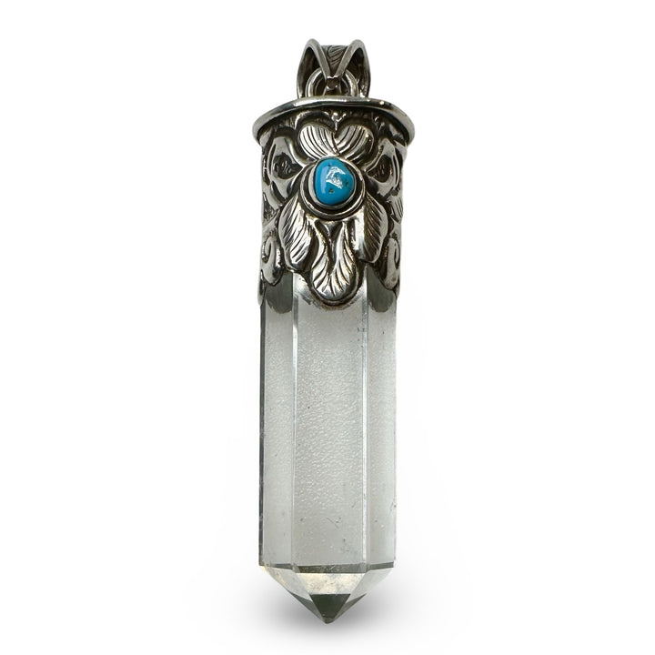 Grosser Kristall - Anhänger mit Silber - Atelier Tibet