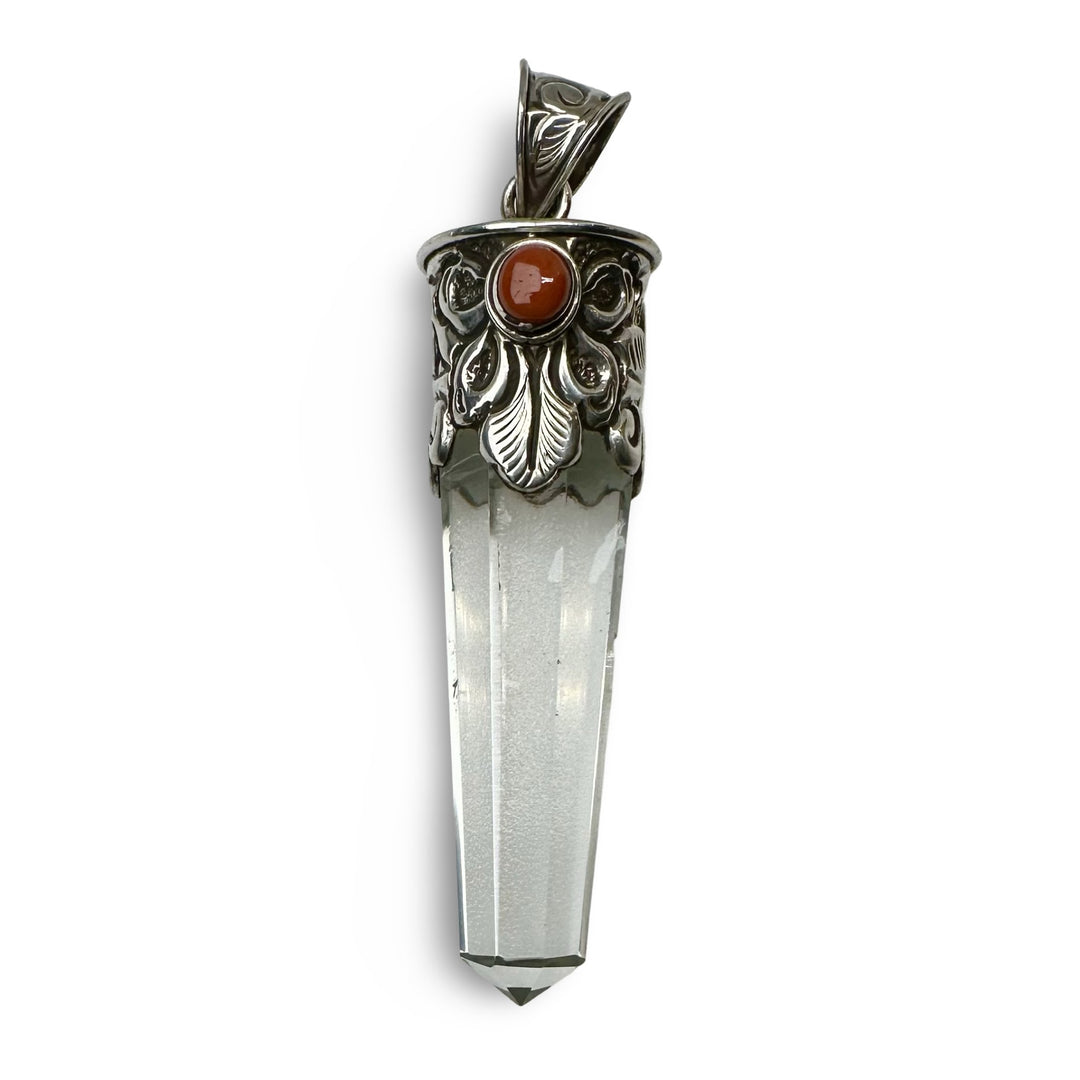 Grosser Kristall - Anhänger mit Silber - Atelier Tibet