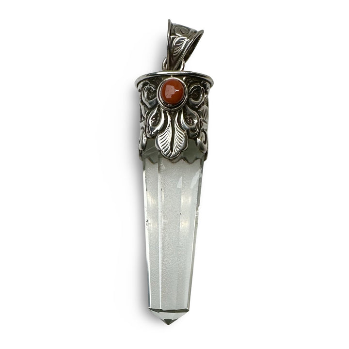 Grosser Kristall - Anhänger mit Silber - Atelier Tibet