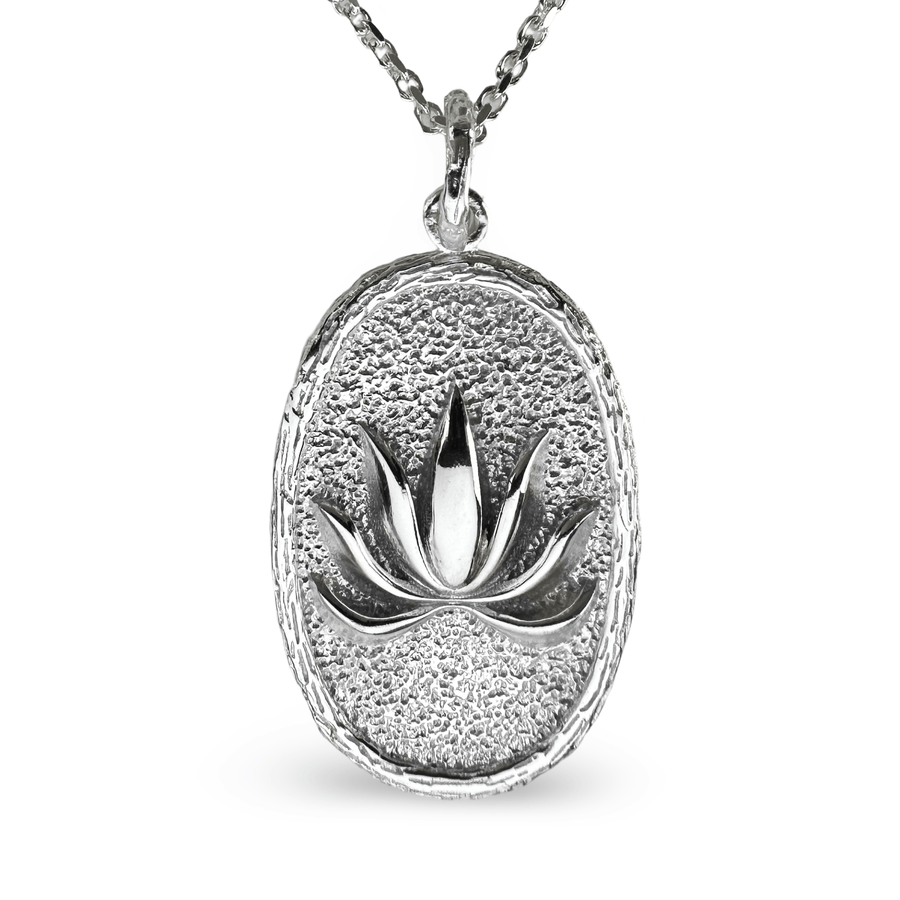 Grosser Lotus - Anhänger aus Silber - Atelier Tibet