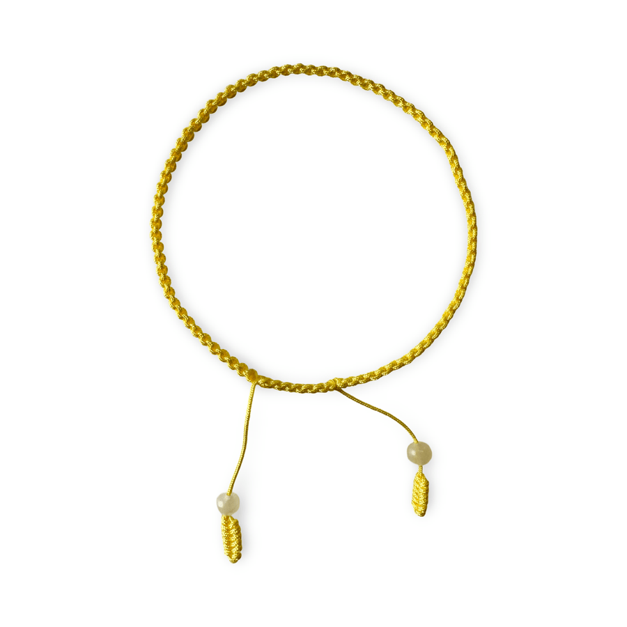 Hellgelbes handgeknüpftes Armband - Atelier Tibet