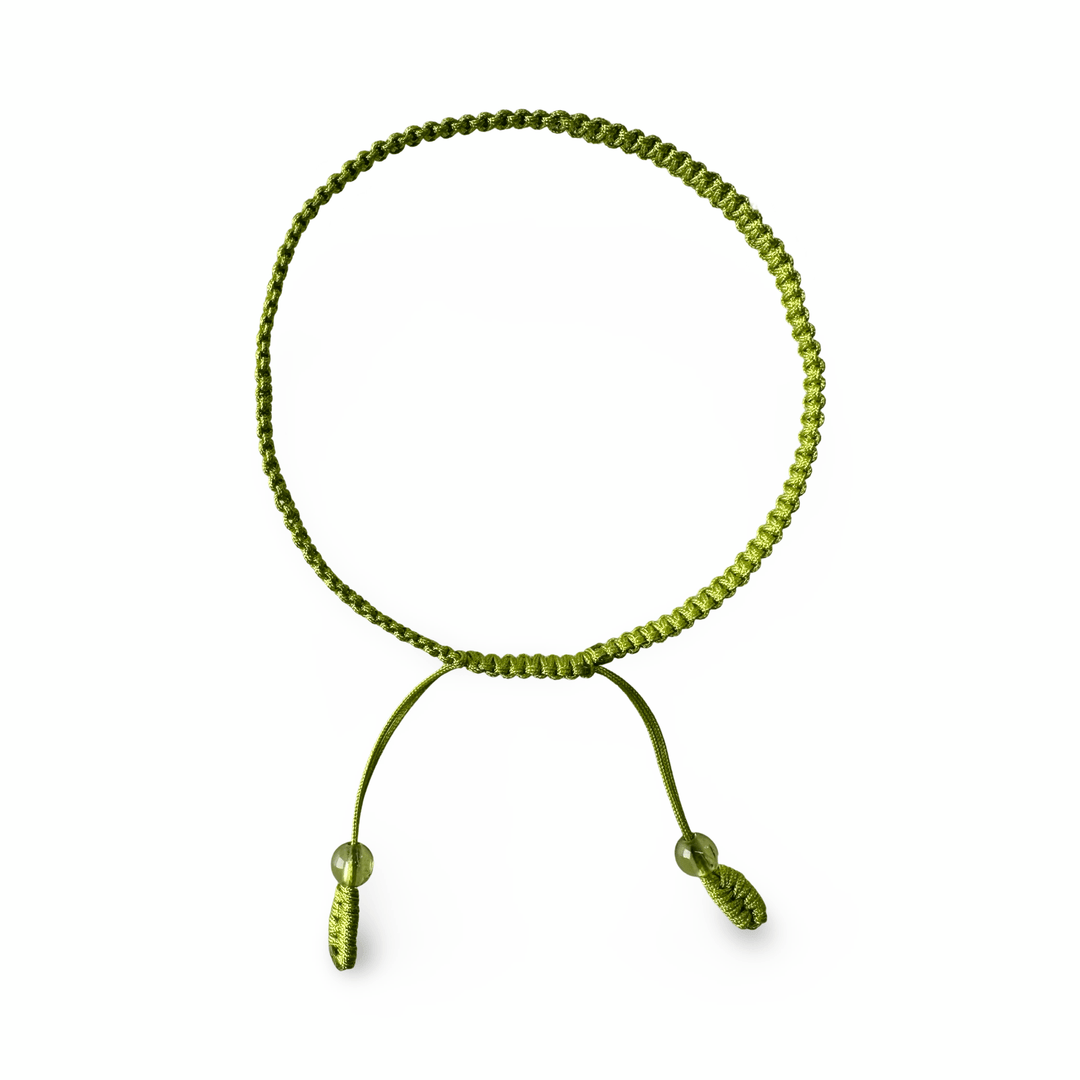 Hellgrünes handgeknüpftes Armband - Atelier Tibet