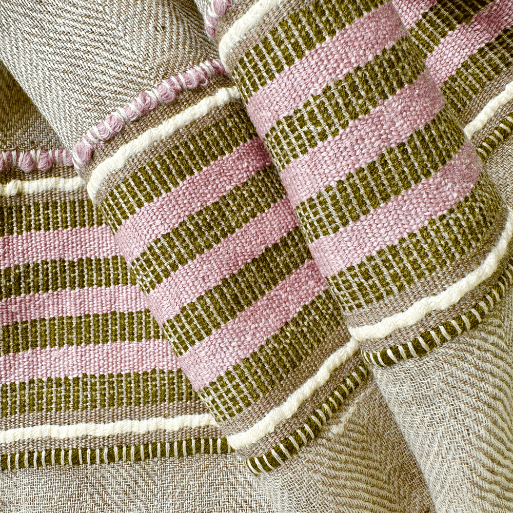 Himalaya Schal • 80% Wolle, 20% Pashmina • Grau & Violett - Atelier Tibet