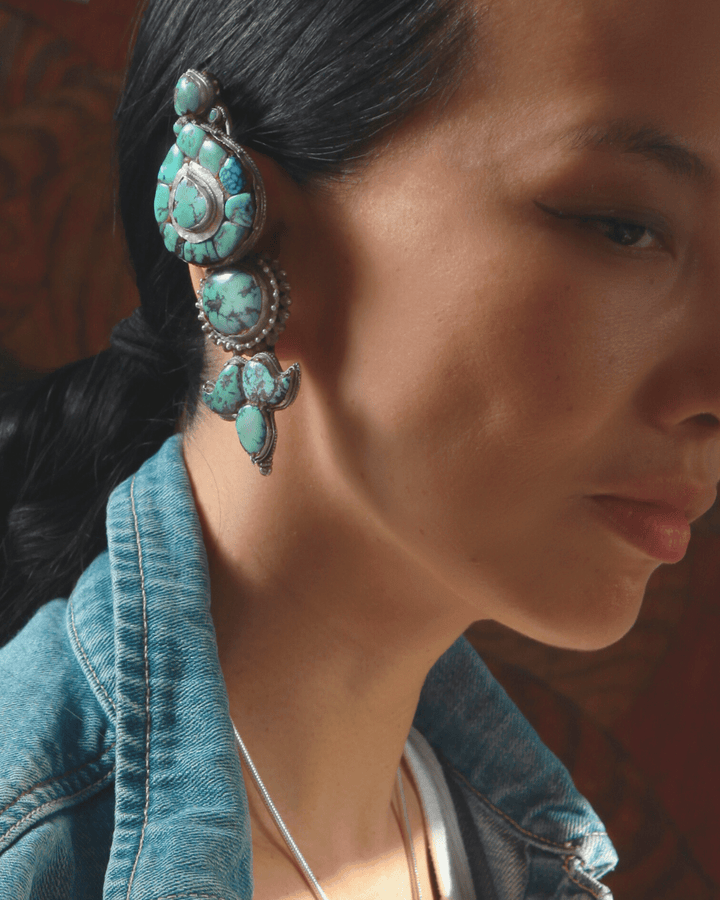 Historischer «Akor» Ohrschmuck aus Lhasa - Atelier Tibet