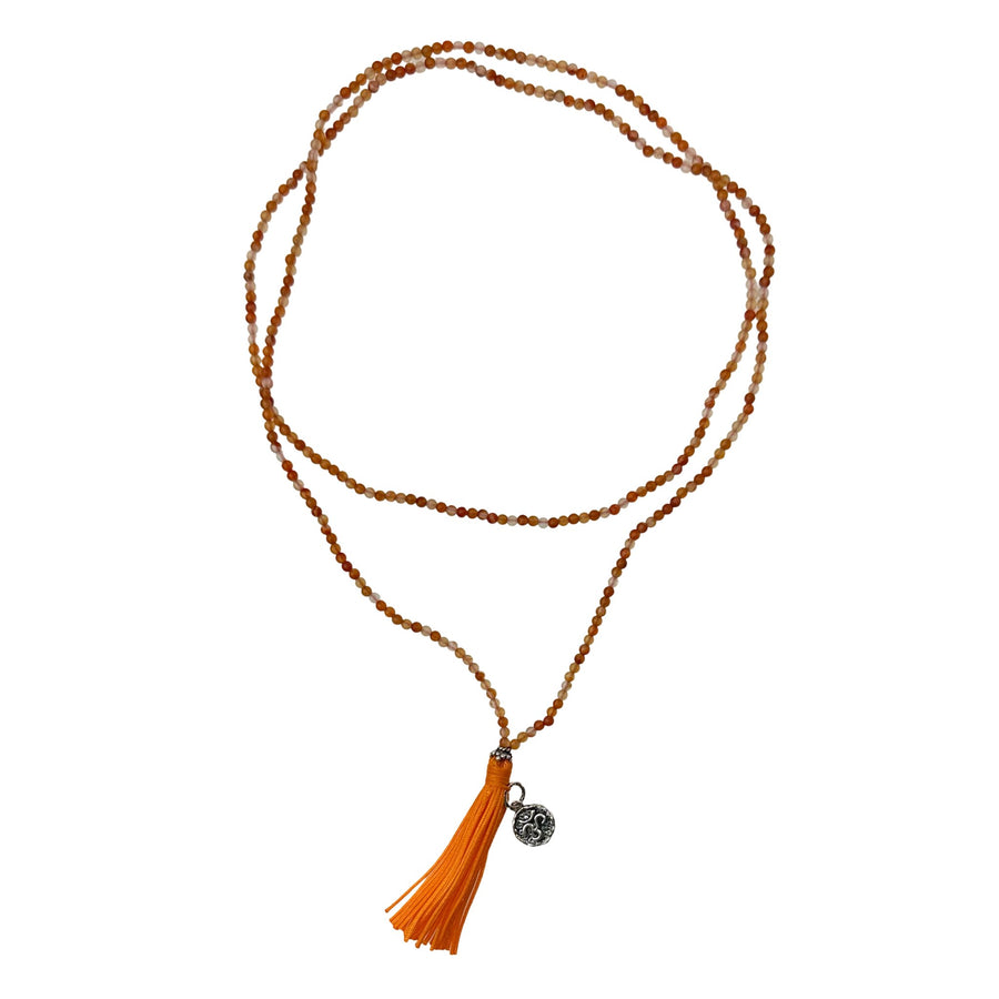 Karneol - Kette mit Silber - «OM» - Atelier Tibet