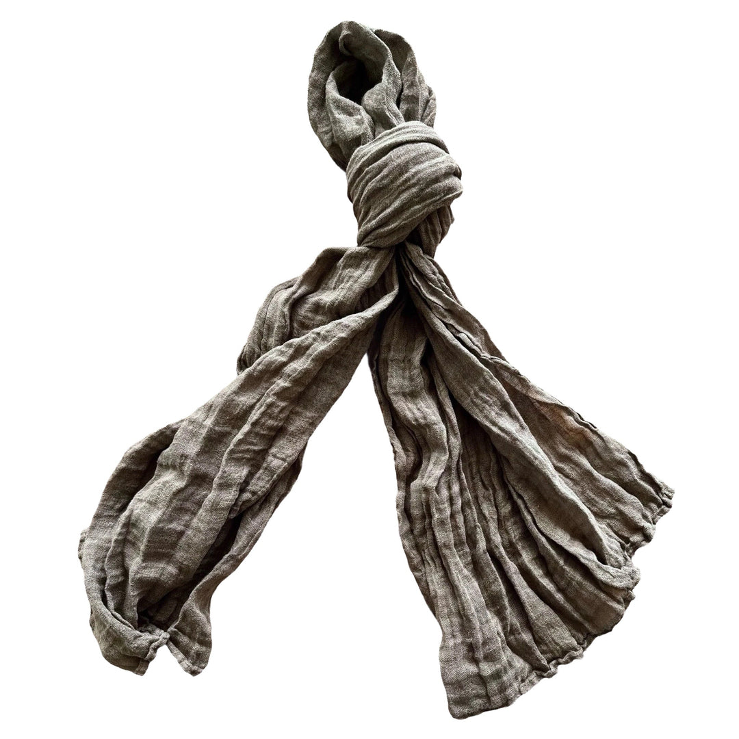 Leinen-Schal «Scheltrhi» | Himalaya Granit - Atelier Tibet