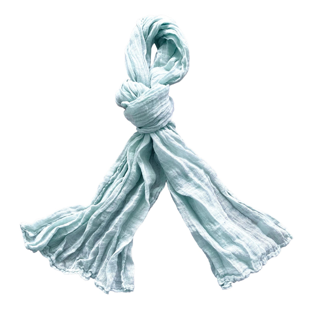 Leinen-Schal «Scheltrhi» | Yeti-Blau - Atelier Tibet