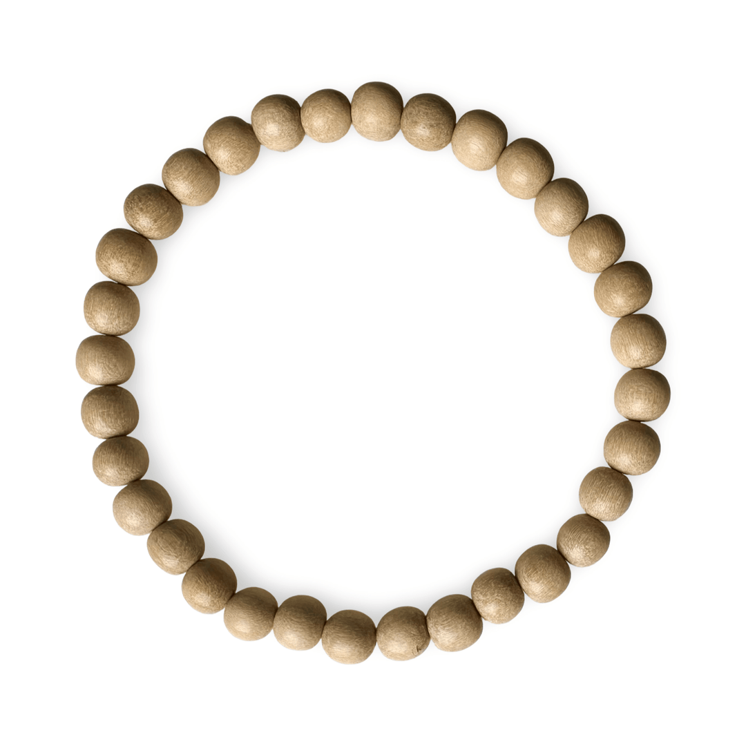 Mala - Armband aus weissem Holz (Ø 6 mm) - Atelier Tibet