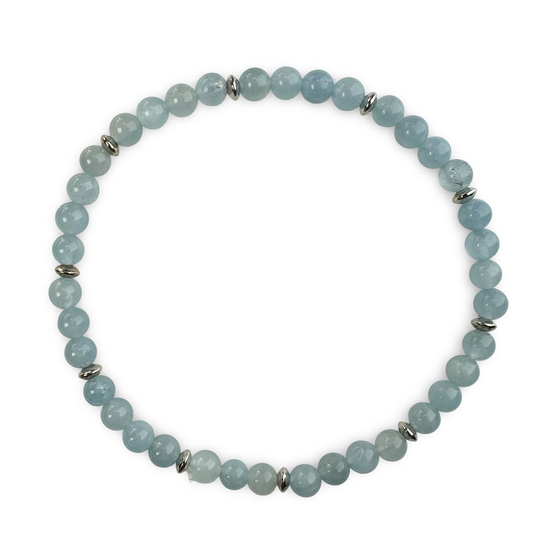 Mala - Armband mit Aquamarin und Silber - Atelier Tibet