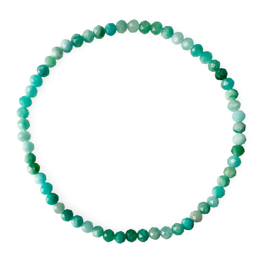 Mala Armband mit facettiertem Amazonit (Ø 3 mm) - Atelier Tibet