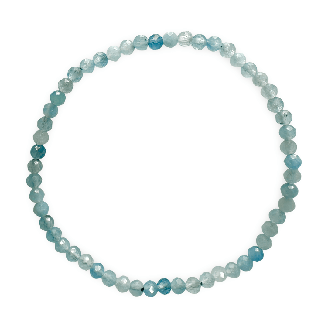 Mala Armband mit facettiertem Aquamarin (Ø 3 mm) - Atelier Tibet