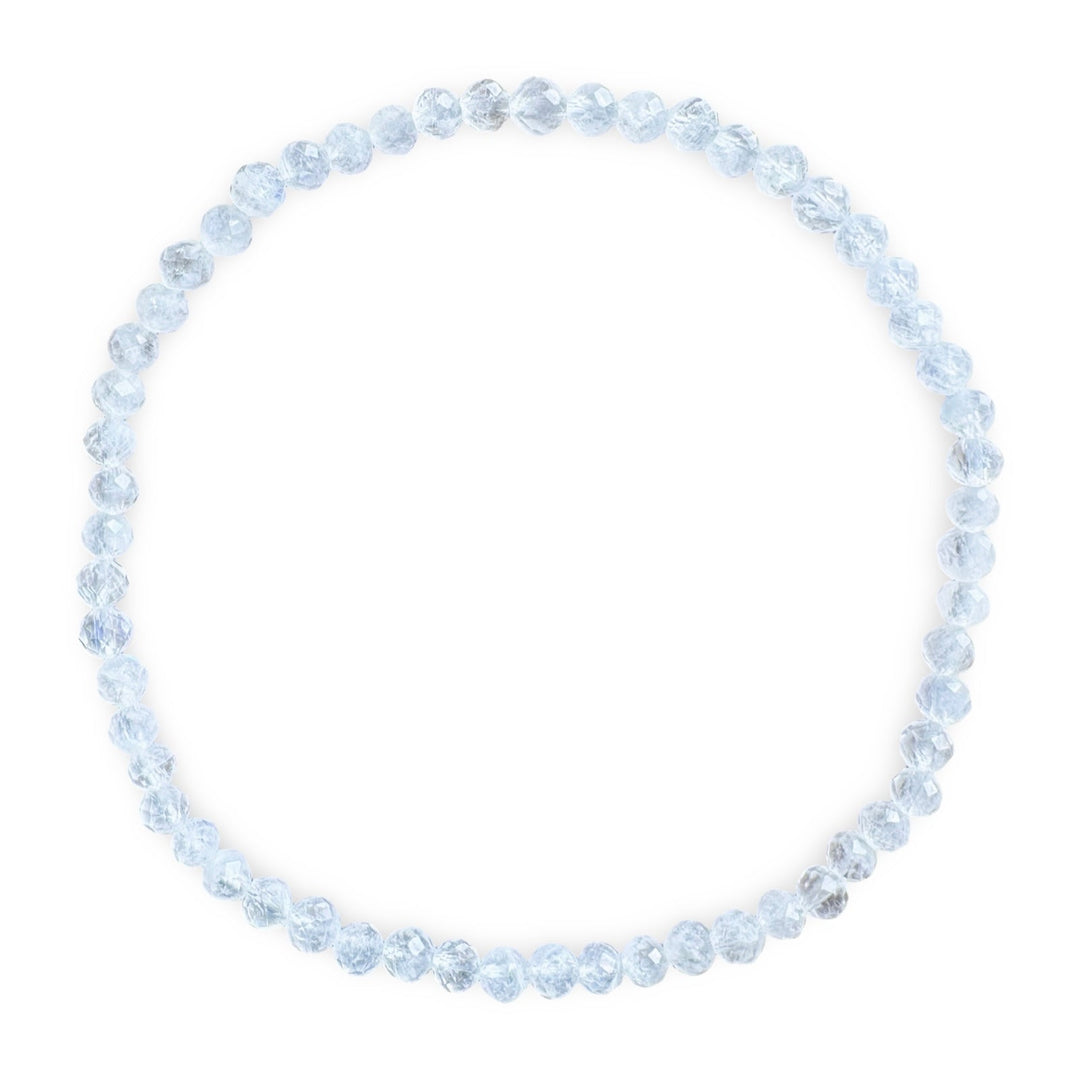 Mala Armband mit facettiertem Regenbogen Mondstein (Ø 3 mm) - Atelier Tibet