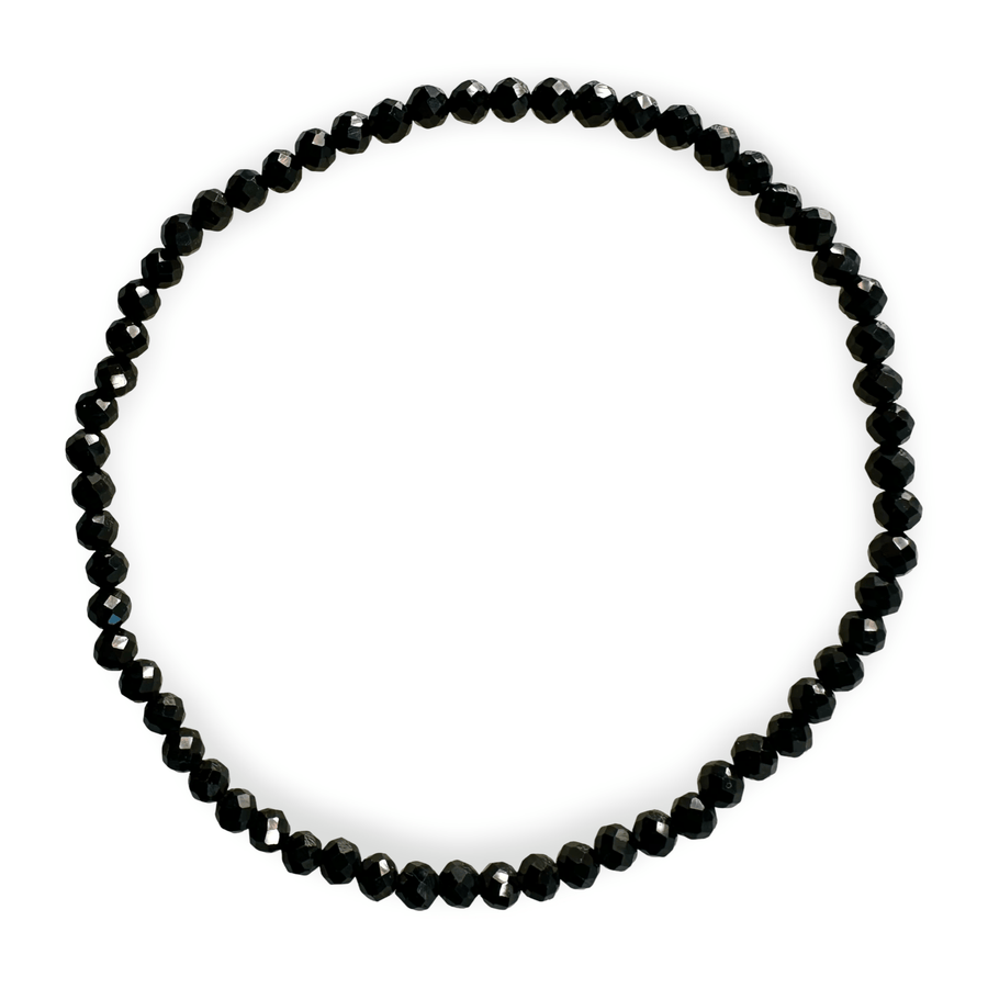 Mala Armband mit facettiertem schwarzem Spinell (Ø 3 mm) - Atelier Tibet