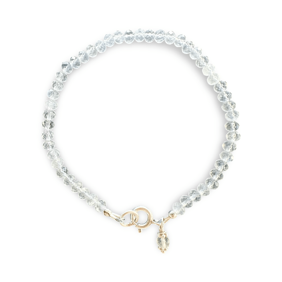 Mala Armbändchen mit facettiertem Regenbogen Mondstein - Atelier Tibet