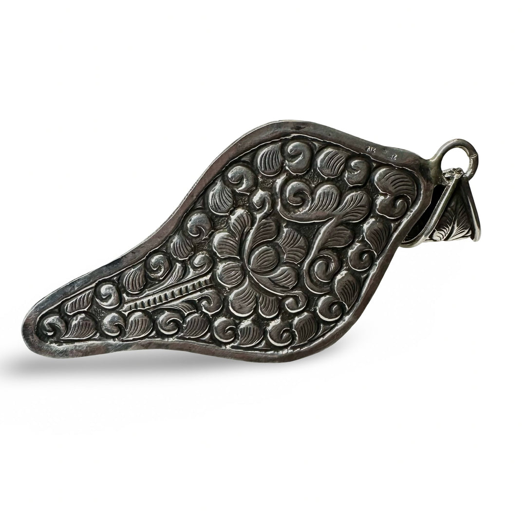 Muschel - Anhänger mit Silber und Türkis - Atelier Tibet