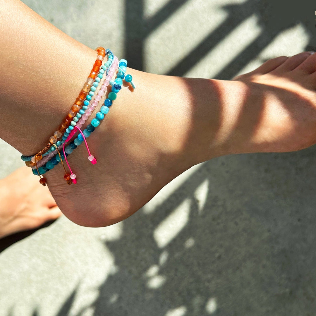 Onyx - und Karneol Fusskette - Atelier Tibet