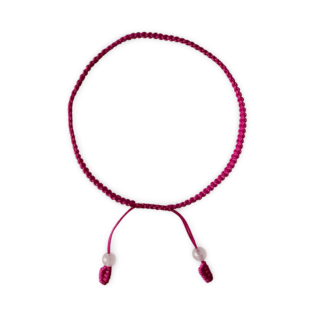 Pinkes handgeknüpftes Armband - Atelier Tibet