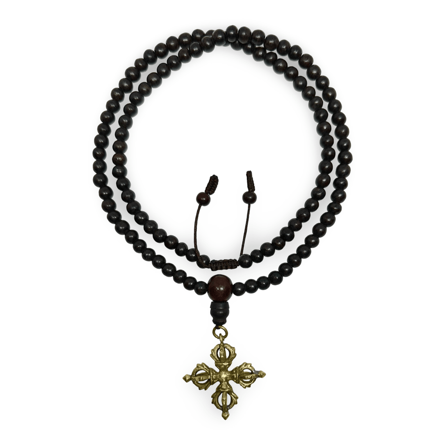 Rosenholz - Mala mit Doppel - Vajra - Atelier Tibet