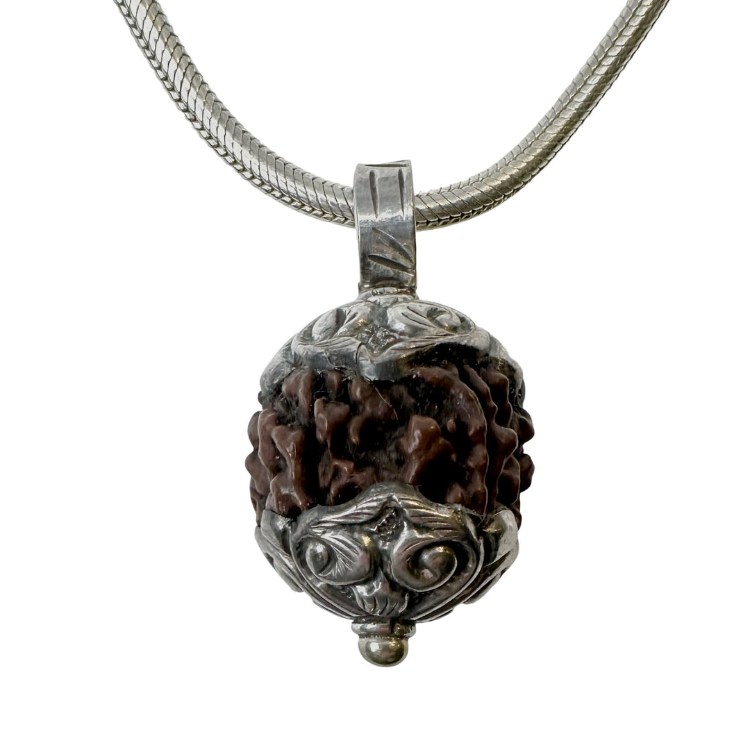 Rudraksha - Anhänger mit Silber - Atelier Tibet